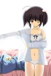  artist_request bra breasts dressing lingerie open_clothes open_shirt panties shirt small_breasts solo to_heart_2 underwear underwear_only yuzuhara_konomi 