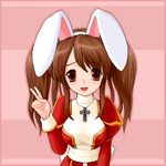  animal_ears asahina_mikuru bunny_ears cosplay cross high_priest latin_cross long_sleeves oekaki ragnarok_online solo suzumiya_haruhi_no_yuuutsu v yuuki_(silent_moon) 