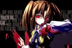  artist_request blood blood_on_face brown_hair long_sleeves lowres melty_blood red_eyes solo tsukihime yumizuka_satsuki 