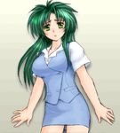  green_hair jochuu-san lowres oekaki original short_sleeves solo yagisaka_seto 