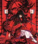  black_hair clamp japanese_clothes katana kimono kishuu_arashi long_hair long_sleeves solo sword tabi weapon x_(manga) 