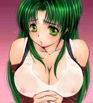  green_hair jochuu-san lowres nipples oekaki original solo yagisaka_seto 