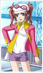  gundam gundam_seed gundam_seed_destiny hanzou long_sleeves meyrin_hawke purple_eyes red_hair shorts solo twintails 