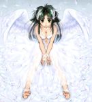  angel barefoot feet green_hair jochuu-san lowres oekaki original solo wings yagisaka_seto 