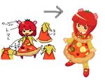  :&lt; artist_request dress food food_themed_clothes long_sleeves mary_janes multiple_views original pizza pizza-tan shoes 