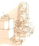  artist_request final_fantasy final_fantasy_xi game_console hume monochrome multiple_girls playing_games playstation_2 product_placement sketch tarutaru video_game yellow 
