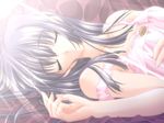  breasts carnelian closed_eyes game_cg kao_no_nai_tsuki kuraki_suzuna medium_breasts sleeping solo 