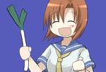  animated animated_gif higurashi_no_naku_koro_ni kujiran loituma lowres parody ryuuguu_rena solo spring_onion 