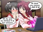  blush kousaka_tamaki macro multiple_girls sanshita school_uniform third-party_edit to_heart_2 yuzuhara_konomi 