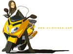  alien1452 copyright_request ground_vehicle long_hair long_sleeves motor_vehicle motorcycle solo 