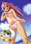  bandaid bikini flat_chest mugi-maru nakahara_komugi nurse_witch_komugi-chan pink_hair swimsuit watanabe_akio 