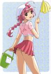  bandaid bandaid_on_ass bucket duster nakahara_komugi no_panties nurse_witch_komugi-chan pink_hair solo watanabe_akio 