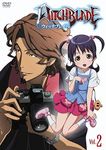  1girl amaha_rihoko black_hair brown_hair camera child cover dvd_cover jpeg_artifacts lowres tozawa_yuusuke uno_makoto witchblade 