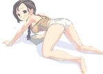  all_fours barefoot breasts copyright_request medium_breasts oekaki sketch solo tougetsu_gou 