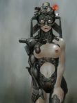  alien1452 armor breasts copyright_request cyborg glasses helmet leather machine medium_breasts metal nipples science_fiction solo topless twintails what 