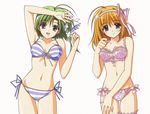  blue_bra blue_eyes blue_panties blush bow bow_bra bra breasts brown_hair cleavage dakimakura fuyou_kaede green_hair hair_bow hair_ribbon lace lace-trimmed_bra large_breasts lingerie multiple_girls navel nishimata_aoi panties ribbon shigure_asa short_hair shuffle! side-tie_panties smile striped striped_bra striped_panties suzuhira_hiro thigh_gap thighhighs underwear underwear_only white_bra white_legwear white_panties 