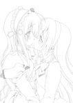  bolze greyscale highres kiss konohana_hikari monochrome multiple_girls okuwaka_tsubomi strawberry_panic! yuri 