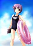  black_school_swimsuit innertube nagato_yuki name_tag norizou_type-r one-piece_swimsuit school_swimsuit solo suzumiya_haruhi_no_yuuutsu swimsuit 