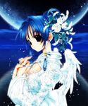  angel angel_flavor blue_hair long_sleeves nanase_aoi solo wings 