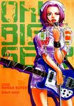  bass_guitar blood bracelet cable cover cover_page doujinshi dress flcl haruhara_haruko hat highres instrument jewelry licking lipstick makeup naughty_face nekoi_mie non-web_source nurse nurse_cap pink_hair rickenbacker short_hair solo tongue yellow_eyes 