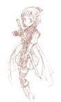  gensou_suikoden gensou_suikoden_v half_updo logicon lyon monochrome solo sword weapon 