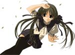  long_hair memories_off sasaki_mutsumi school_uniform shirakawa_hotaru solo thighhighs 