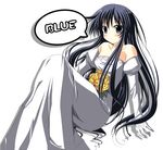  akiba_rika bare_shoulders black_eyes black_hair blush bride dress flower gloves hanbun_no_tsuki_ga_noboru_sora kazumasa long_hair rose sitting wedding_dress white_gloves yellow_flower yellow_rose 