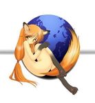  animal_ears artist_request earth firefox fox_ears fox_tail giantess long_hair lowres nude orange_hair os-tan paws personification solo tail yellow_eyes 