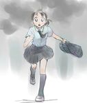  bag cloud duffel_bag ikeda_jun_(mizutamari) original running school_bag school_uniform shoes socks solo source_request 
