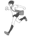 bag greyscale konno_makoto monochrome running school_uniform sketch solo toki_wo_kakeru_shoujo yu_65026 