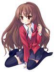  aisaka_taiga blazer jacket long_sleeves oohashi_high_school_uniform school_uniform solo thighhighs toradora! torishimo undressing zettai_ryouiki 