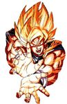  dragon_ball dragon_ball_z kamehameha lowres male_focus official_art solo son_gokuu super_saiyan toriyama_akira 