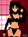  bra fate/stay_night fate_(series) lingerie panties solo thighhighs toosaka_rin two_side_up underwear underwear_only yoshida_inuhito 
