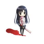  artist_request blood blood_on_face chibi crazy duplicate katsura_kotonoha long_sleeves school_days solo thighhighs yandere 