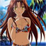  bare_arms bikini day eclair_(kiddy_grade) kiddy_grade screencap solo stitched swimsuit third-party_edit yellow_eyes 