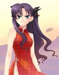 china_dress chinese_clothes dress fate/stay_night fate_(series) lowres solo suzunoya toosaka_rin two_side_up 