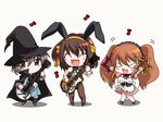  &gt;_&lt; ^_^ animal_ears animated animated_gif apron asahina_mikuru bangs bare_shoulders bass_guitar black_hair blush_stickers bow bowtie breasts brown_hair bunny_ears bunnysuit cape chibi closed_eyes corset dual_wielding eighth_note electric_guitar expressionless fake_animal_ears frills full_body grey_hair guitar hair_between_eyes hair_ribbon hairband happy hat holding instrument kita_high_school_uniform kneehighs large_breasts lineup loafers long_hair long_sleeves looking_at_viewer maid maid_headdress motion_lines multiple_girls music musical_note nagato_yuki neck_ribbon no_nose orange_hairband pantyhose playing_instrument pleated_skirt puffy_sleeves raised_eyebrows ribbon school_uniform serafuku shadow shirt shoes short_hair short_sleeves simple_background skirt sleeve_cuffs standing strapless suzumiya_haruhi suzumiya_haruhi_no_yuuutsu tambourine twintails white_background witch_hat wrist_cuffs yellow_eyes 