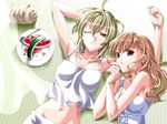  blonde_hair duplicate food fruit incense kamiya_maneki kayari_buta maria-sama_ga_miteru multiple_girls satou_sei toudou_shimako watermelon 