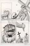  comic count_von_count greyscale grover highres jesus monochrome no_humans sesame_street silent_comic slimey_the_worm teeny_little_super_guy 