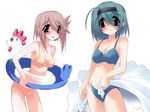  bikini innertube komaki_manaka multiple_girls swimsuit to_heart_2 yoshioka_chie 
