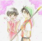  1girl artist_request couple gensou_suikoden gensou_suikoden_i gensou_suikoden_ii hetero kasumi_(suikoden) lowres ninja tir_mcdohl 