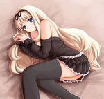  artist_request blonde_hair blue_eyes detached_sleeves kusugawa_sasara long_hair solo thighhighs to_heart_2 