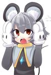  absurdres animal_ears eyebrows gloves grey_hair highres mouse_ears nazrin red_eyes short_hair solo touhou usa-pom 