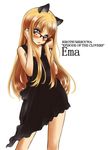  animal_ears blonde_hair blue_eyes cat_ears dress ema_(shirotsume_souwa) glasses long_hair orihiro shirotsume_souwa solo 