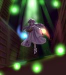  book bow crescent floating flying glowing hair_bow hat highres library long_hair magic miki_purasu patchouli_knowledge purple_eyes purple_hair ribbon robe shade solo touhou voile wide_sleeves 