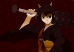  bad_id bad_pixiv_id belt black_hair chaka club gedomaru gintama horns kanabou male_focus oni solo weapon 