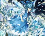  6u_(eternal_land) bad_id bad_pixiv_id blue_eyes blue_hair bow cirno hair_bow ice short_hair solo touhou wings 