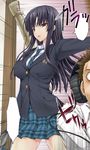  black_hair blazer copyright_request jacket kizuki_aruchu long_hair necktie school_uniform skirt walk-in 