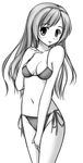  bad_id bad_pixiv_id bikini breasts greyscale long_hair medium_breasts minami-ke minami_haruka monochrome side-tie_bikini solo swimsuit tapioka_(coconuts) 