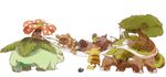  berries flower gen_1_pokemon gen_3_pokemon gen_4_pokemon grumpig hammock mundane_utility no_humans non-web_source pikachu pokemon pokemon_(creature) simple_background torterra tree venusaur zigzagoon 